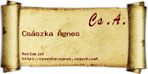 Császka Ágnes névjegykártya