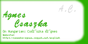 agnes csaszka business card